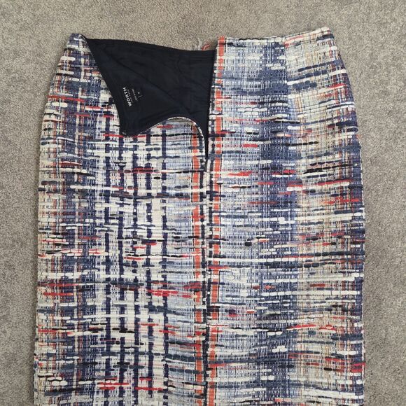 WORTH New York Women's Pencil Straight Skirt Size 6 Tweed Fringe Americana - Picture 15 of 15